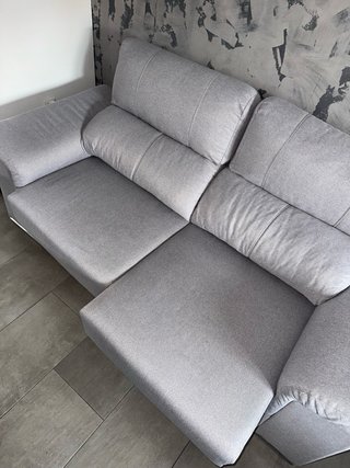 Sofá 2/3 plazas gris tela
