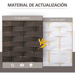 Biombo de 4 Paneles Plegable 160x170 Marrón