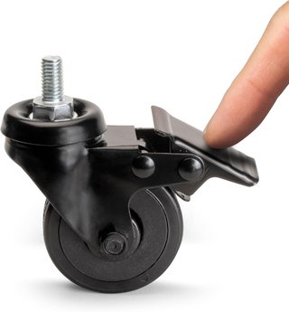 Emuca kit ruedas muebles freno negro