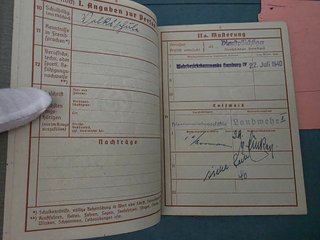 Wehrpass IIWW Tercer Reich notas 1941-43
