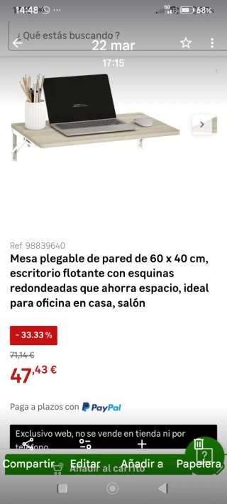 Escritorio abatible blanco