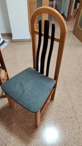 Mesa de comedor extensible y 6 sillas madera