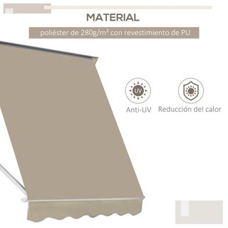 Toldo Exterior Retráctil 180x70 Ajustable UV Beige