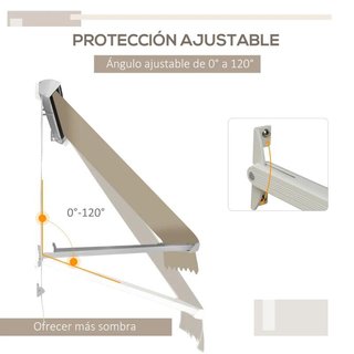 Toldo Exterior Retráctil 180x70 Ajustable UV Beige