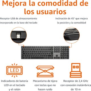 - Amazon Basics teclado ultrafino inalámbrico