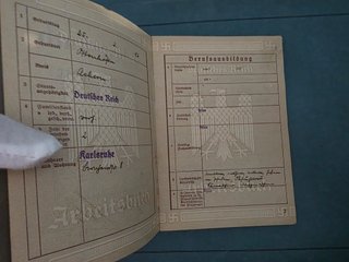 Arbeitsbuch IIWW Tercer Reich Karlsruhe original