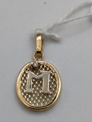 Colgante Oro 18k Letra M