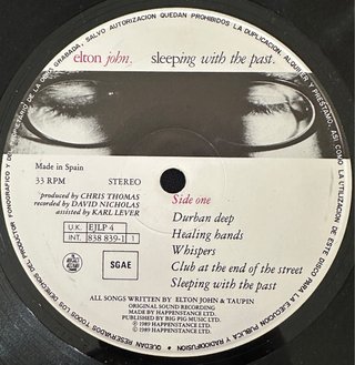 ELTON JOHN VINILO LP SLEEPING 1989