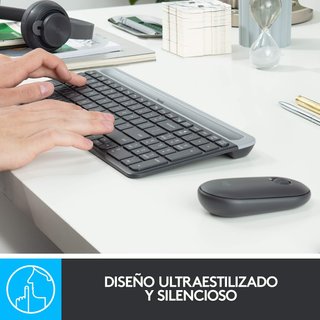 - Logitech teclado y ratón inalámbrico compacto