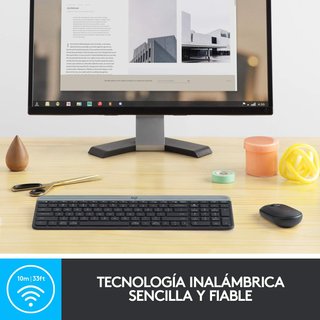 - Logitech teclado y ratón inalámbrico compacto