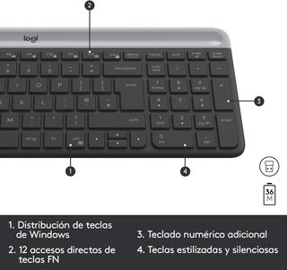 - Logitech teclado y ratón inalámbrico compacto