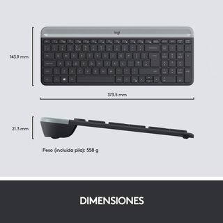 - Logitech teclado y ratón inalámbrico compacto