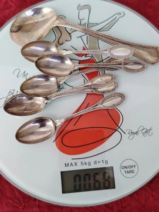 Set 7 Cucchiaini Argento 800