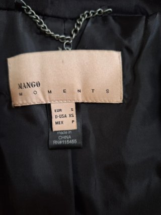 Trench Mango Raso Negro