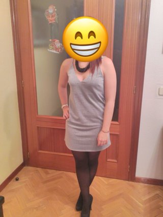 Vestido plateado fiesta tirantes