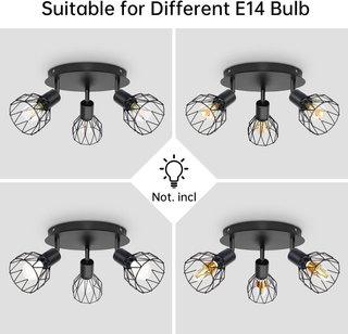 Lampada da soffitto industriale a 3 luci regolabile