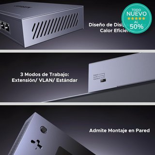 UGREEN Switch 6 Puertos Gigabit PoE 4 PoE+
