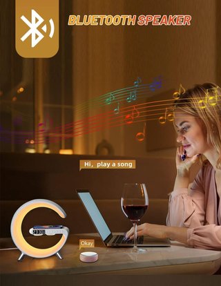 Altavoz Bluetooth 3 en 1 con cargador inalámbrico