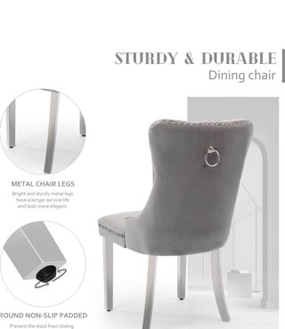 Juego de 4 sillas de comedor grises