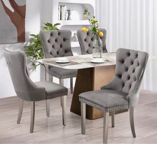 Juego de 4 sillas de comedor grises
