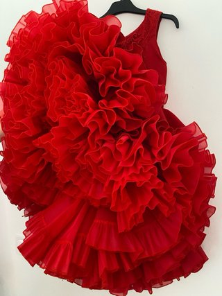 Traje Flamenca Niña Rojo