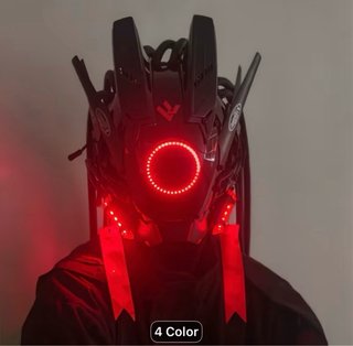 Máscara Cyberpunk Negra y Multicolor