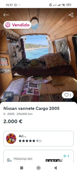 Alquiler Nissan Vanette 2002