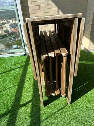Mesa plegable jardín con 4 sillas