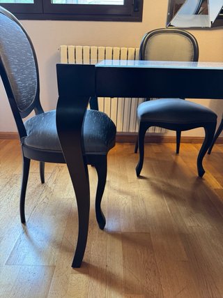 Mesa comedor extensible y juego de sillas madera