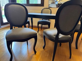 Mesa comedor extensible y juego de sillas madera