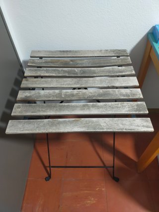 Mesa Plegable Jardín Madera y Forja
