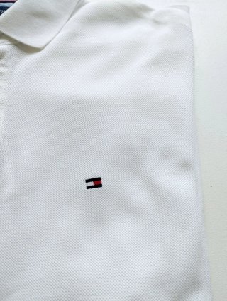 Polo manga larga Tommy Hilfiger blanco