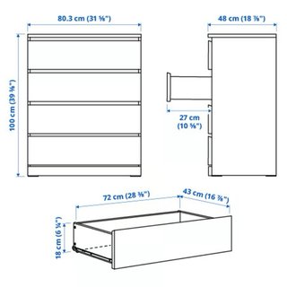 Cómoda MALM 4 cajones blanca