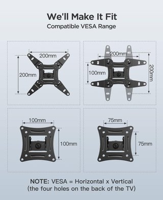 PERLESMITH soporte TV pared giratorio universal