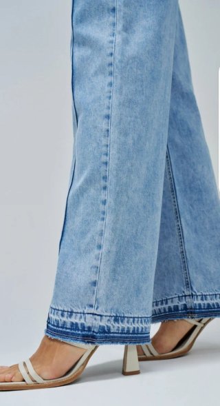 Jeans wide leg em lightdenim Salsa tamanho 32