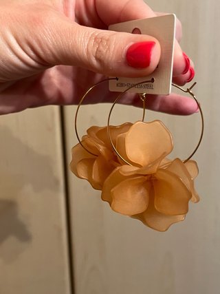 Pendientes aro flores estilo Malababa