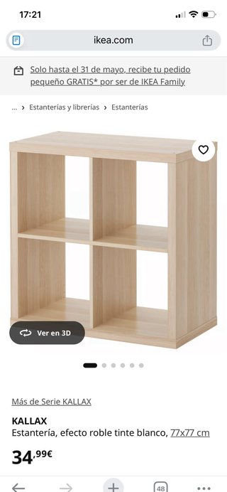Estantería KALLAX 4 cubos - urge mudanza