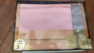 Juego de Sábanas Raso Rosa y Gris