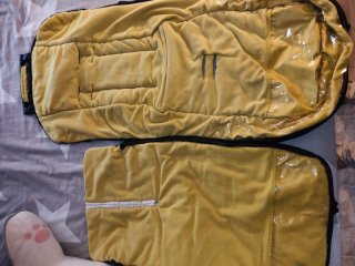 Saco de silla invierno amarillo y negro