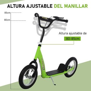 Patinete Niño +5 Años Ruedas Inflables Verde
