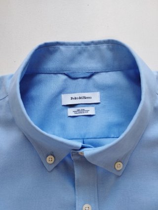 Camisa Pedro del Hierro azul manga corta
