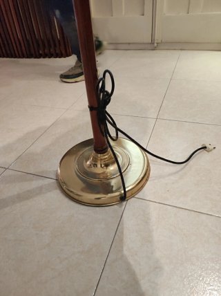 Lámpara de pie vintage madera y metal