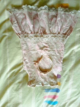 Vestido blanco y rosa talla 6