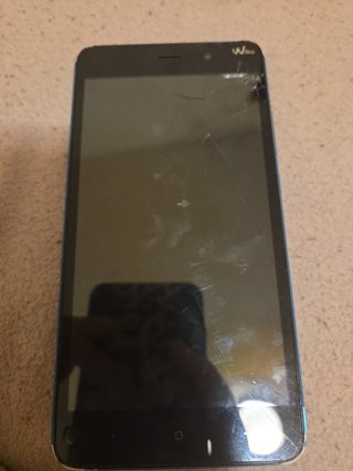 Móvil Wiko Negro/Azul con Pantalla Rota