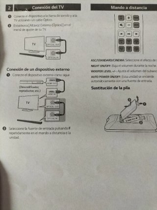 Barra de Sonido LG con Subwoofer Negro