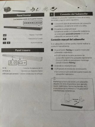 Barra de Sonido LG con Subwoofer Negro