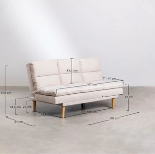 Sofá cama 2 plazas tela Veka beige