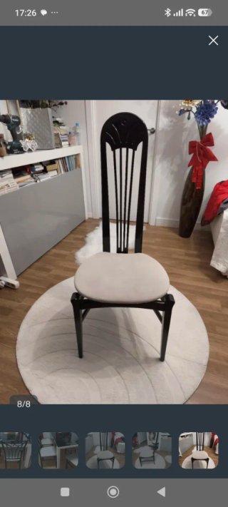 Mesa Comedor + 6 Sillas Cristal Negra Blanca