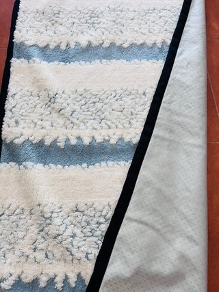 Tappeto per Corridoio a Strisce Grigio, Beige, Celeste 70/240
