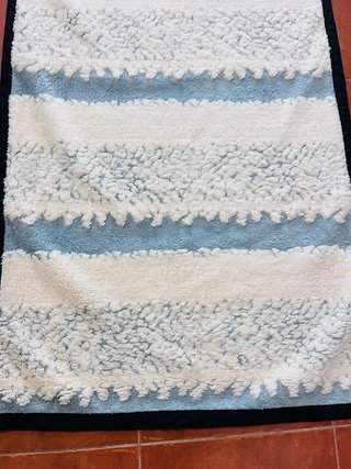 Tappeto per Corridoio a Strisce Grigio, Beige, Celeste 70/240
